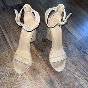 Kendall & Kylie Beige Suede Ankle Strap Heels 7